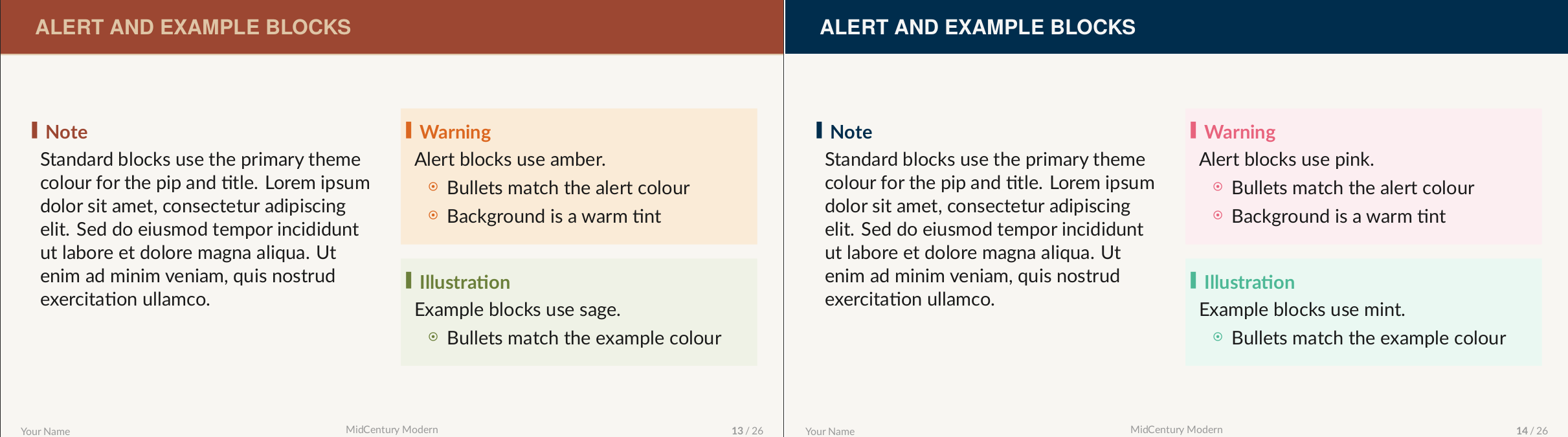 Alert and example block